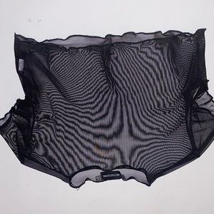 Black mesh crop top.